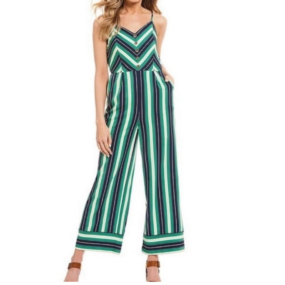Ivory Polyester Striped Jumpsuits & Rompers for Women, size L